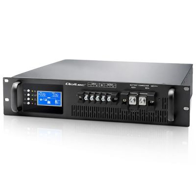 Qoltec UPS Pure Sine Wave uninterruptible power supply for RACK | 5kVA | 5000W | PF 1.0 | LCD | EPO | USB | On-line | Compatible with LiFePO4 AGM GEL