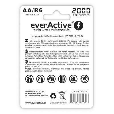 2. EVERACTIVE AA BATTERIES 2000 MAH - 2 PIECES EVHRL6-2000