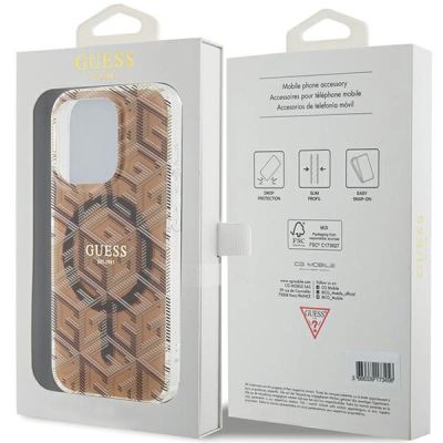 8. Guess IML GCube MagSafe case for iPhone 15 Pro - brown