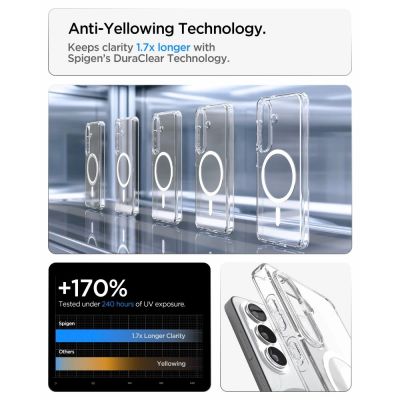 8. Spigen Ultra Hybrid Mag MagSafe Case for Samsung Galaxy S26 - Clear and White