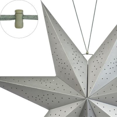 16. DECORATIVE HANGING PAPER STAR 75CM SILVER