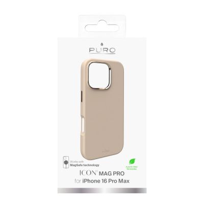 4. Puro Icon Mag Pro MagSafe Silicone Case for iPhone 16 Pro Max - Beige