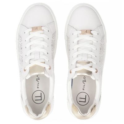 5. Filippo DP7668/26 white leather platform shoes