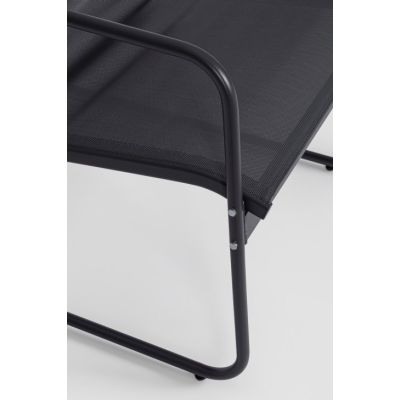 Black Forest Textilene Garden Furniture Set: Two Chairs, a Lounger and a Folding Table, Black