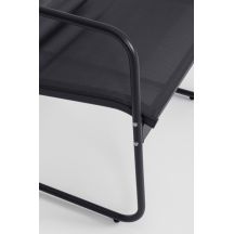 Black Forest Textilene Garden Furniture Set: Two Chairs, a Lounger and a Folding Table, Black