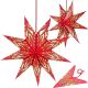 DECORATIVE HANGING PAPER STAR FSC 18x60CM RED 9 ARMS MICA