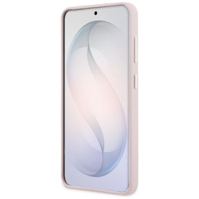 5. Karl Lagerfeld Grained Signature Metal Resin Logo Case for Samsung Galaxy S26 - Pink