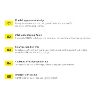 17. Baseus CAJY000203 Lightning - USB-C PD cable 20W 480Mb/s 1.2m - blue