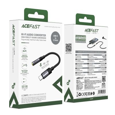 5. Acefast J12 USB-C to 3.5mm mini jack adapter - black