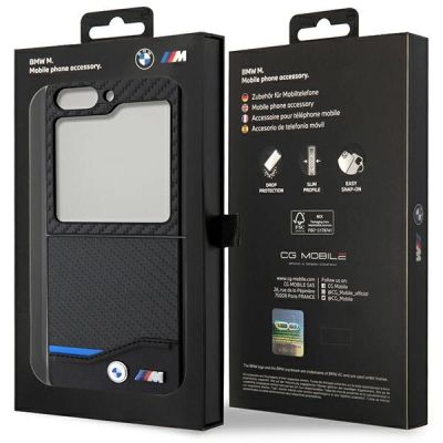 8. BMW Leather Carbon case for Samsung Galaxy Z Flip 5 - black