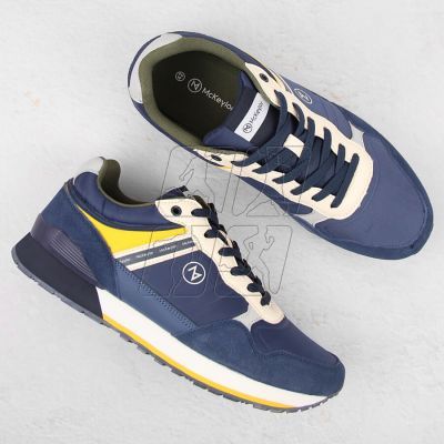 4. McKeylor M JAN289B leather sports shoes, navy blue