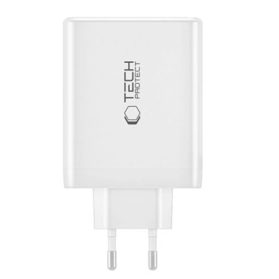 2. Tech-Protect NC100W-GAN charger GaN 3x USB-C PD 100W / USB-A QC 3.0 - white