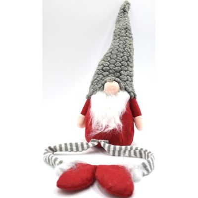 21. DECORATIVE GNOME WITH GRAY FUR HAT 50+25CM