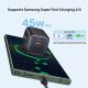 37. UNITEK 2X GAN 45W CHARGING UNIT, 2XUSB-C PD 3.0, QC, BLACK