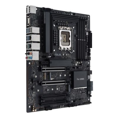 4. ASUS Pro WS W680-ACE W680 (LGA 1700) ATX motherboard, 2x PCIe 5.0, 3x PCIe 4.0, 3x PCIe 4.0 M.2 slots, 2x USB 3.2 Gen 2, 4x USB 3.2 Gen 1, 2x USB 2.0, 2x 2.5 Gb Ethernet, 1x SlimSAS, 4x SATA, HDMI, DisplayPort and VGA