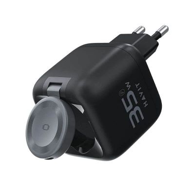 3. Havit UC250 Travel Charger with Extendable Cable (Black)