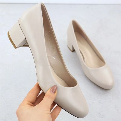 14. Beige Sergio Leone PB291 block heel pumps