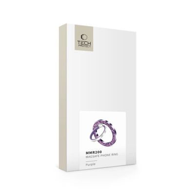 3. Tech-Protect MMR200 magnetic holder / ring with MagSafe - purple with crystals