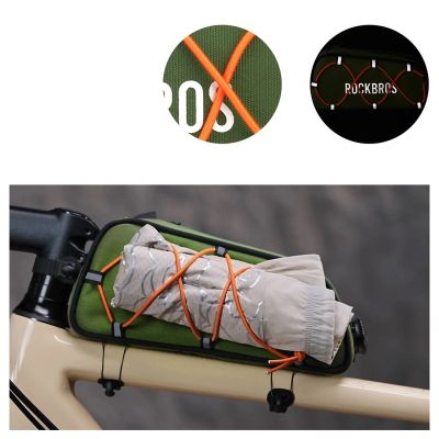 9. Rockbros TL004 ROAD TO SKY 0.7 l waterproof frame bag - green