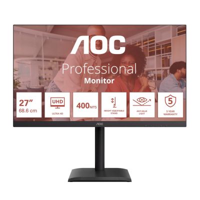 AOC E4 U27E4CV Computer Monitor 68.6 cm (27") 3840 x 2160 px 4K Ultra HD LED Black