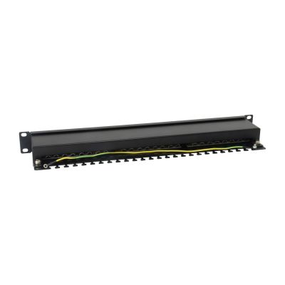 2. Equipment 19-inch patch panel 24xRJ45 Cat6 FTP 1U 250MHz RAL9005