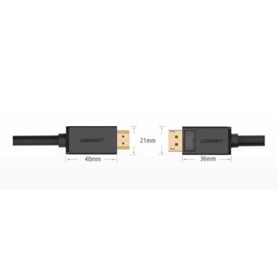 10. Ugreen unidirectional DisplayPort to HDMI Cable 4K 30Hz 32 AWG 1.5m Black (DP101 10239)