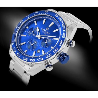 2. Men's Watch Giewont Chronograph Sapphire Silver Blue GW9580-B3