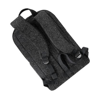 21. RIVACASE Anvik 15.6" laptop backpack, 15L, black, made of waterproof material, pockets for a 10.5" tablet, smartphone, documents, accessories, bottle
