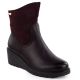 Women's suede wedge ankle boots burgundy M.Daszyński 2510