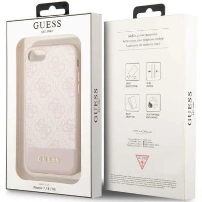 8. Guess GUHCI8G4GLPI iPhone 7/8/SE 2020/ 2022 pink/pink hard case 4G Stripe Collection