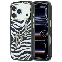 Karl Lagerfeld IML Signature Zebra Glitter MagSafe Case for iPhone 17 Pro Max / 18 Pro Max - Gold