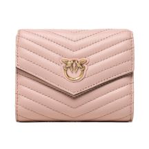 PINKO WOMEN'S LEATHER COMPACT WALLET CHEVRON