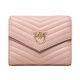 PINKO WOMEN'S LEATHER COMPACT WALLET CHEVRON