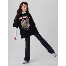 Girls' knit leggings with flared legs 4F 4FJKAW26TTIGF351-20S