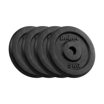 Cast iron weight set 4x5kg, 31mm hole, classic plate, REBEL ACTIVE