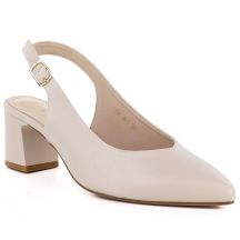 Beige Sergio Leone SK463 women's pumps with a strap