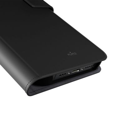6. Puro Wallet Detachable MagSafe 2in1 PU Leather Case with Flap and Wallet for iPhone 16 Pro - Black