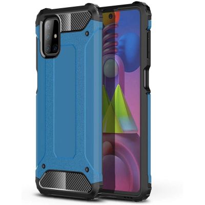 Hybrid Armor Case Tough Rugged Cover for Samsung Galaxy M51 blue