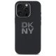 3. DKNY Liquid Silicone Metal Logo iPhone 16 Pro Max Case - Black