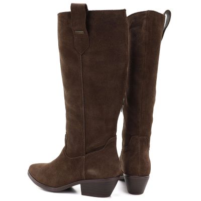 9. Women's leather cowboy boots chocolate Big Star UU274521