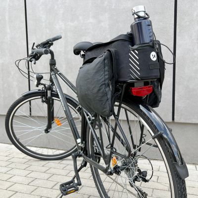 16. Wozinsky Bike Pannier Rack Bag with Shoulder Strap 9L (Rain Cover Included) Black (WBB22BK)