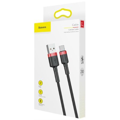 6. BASEUS CAFULE CABLE 2A 2M (RED-BLACK)