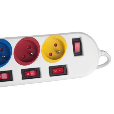 10. MACLEAN 5-OUTLET POWER STRIP WHITE WITH SWITCHES MCE204M/W
