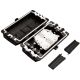 Flat fiber optic through joint for 48 splices COMPLETE (fully equipped: splice trays, splice protectors, mounting elements, heat shrink sleeves) ALANTEC