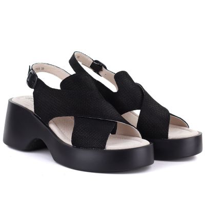 3. Women's leather sandals on a black platform S.Barski 7005