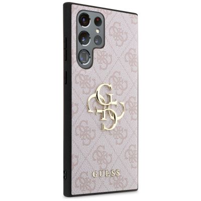 4. Guess 4G Big Metal Logo Case for Samsung Galaxy S24 Ultra - Pink