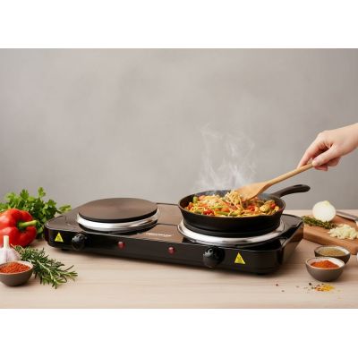 11. ESPERANZA ELECTRIC COOKER YELLOWSTONE 1500W + 1000W BLACK EKH014K