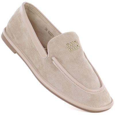 2. Women's suede lords shoes beige Vinceza 62271