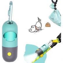 DOG WASTING BAG CONTAINER WITH FLASHLIGHT