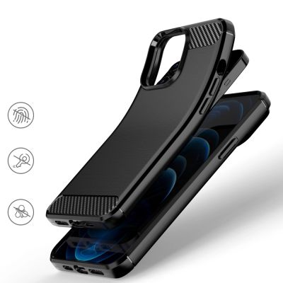 5. Carbon Case Flexible Cover TPU Case for iPhone 13 Pro Max black